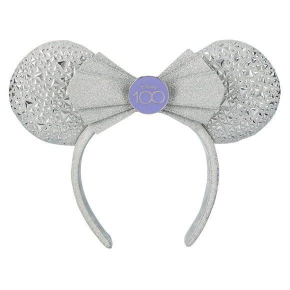 DISNEY 100 ANNIVERSARY PLATINIUM MINNIE MOUSE EAR HEADBAND CAST MEMBER EXCLUSIVE - Picture 1 of 6